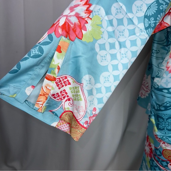 N by Natori Sakura Satin Pajama Set Sz 2X Mandarin Collar Excellent Condition - Picture 4 of 16